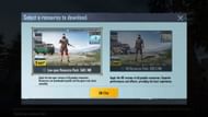 Players need to choose the desired resource pack (Image via Krafton)